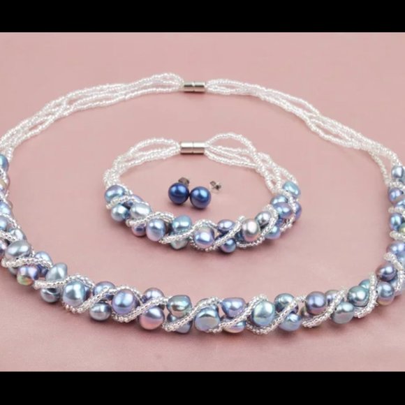 Natural Freshwater Baroque Pearl Set - Picture 7 of 11